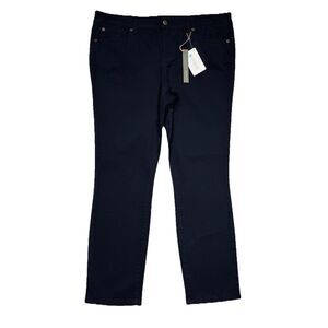 Level 99 Lily Skinny Straight Pants Petite 32P (33x26) Ink Navy Blue Womens NWT